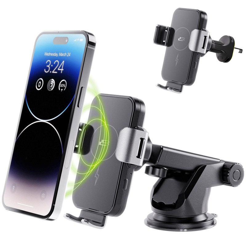 car phone mount with wireless charging